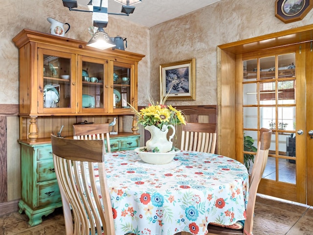 dining space with french doors