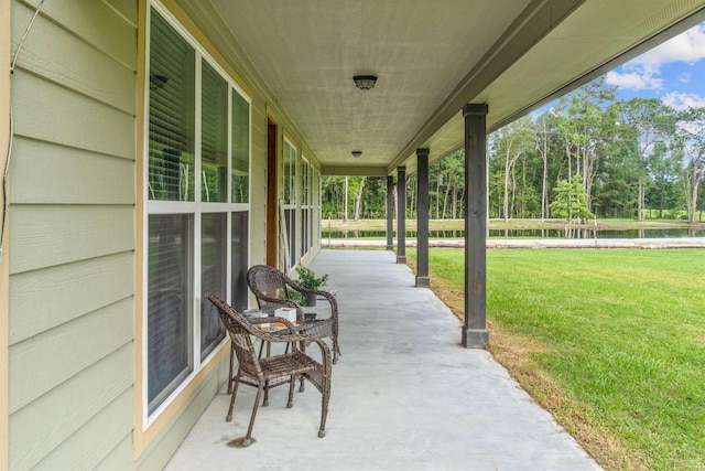 view of patio with a porch