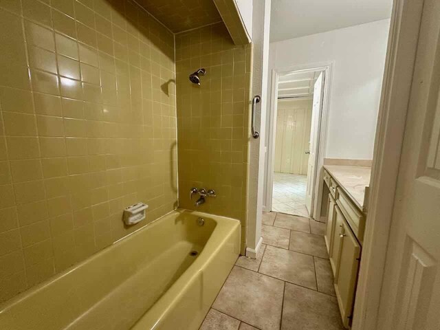 790 Pinchback Rd, Beaumont, TX 77707 - bathroom with tile patterned flooring,  shower combination, and vanity