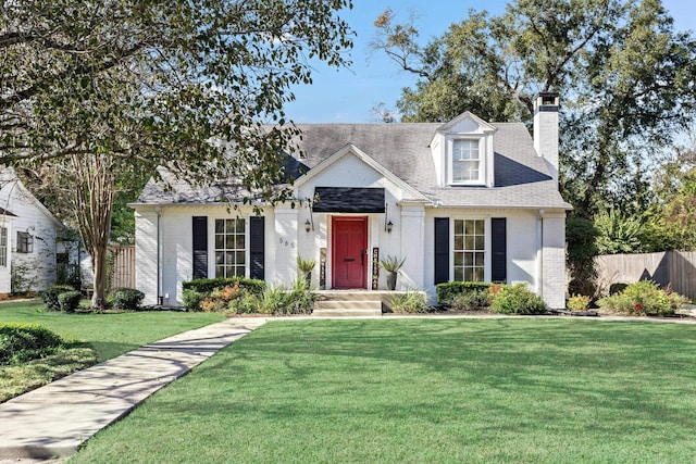 view of front of home featuring a front lawn