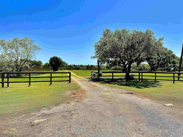 view of street with a rural view