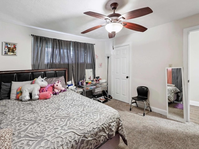 4015 42nd St, Port Arthur, TX 77642 - carpeted bedroom with ceiling fan and baseboards