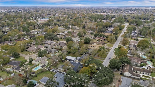 5855 Gladys Ave, Beaumont, TX 77706 - aerial view of residential area featuring property parcel outlined