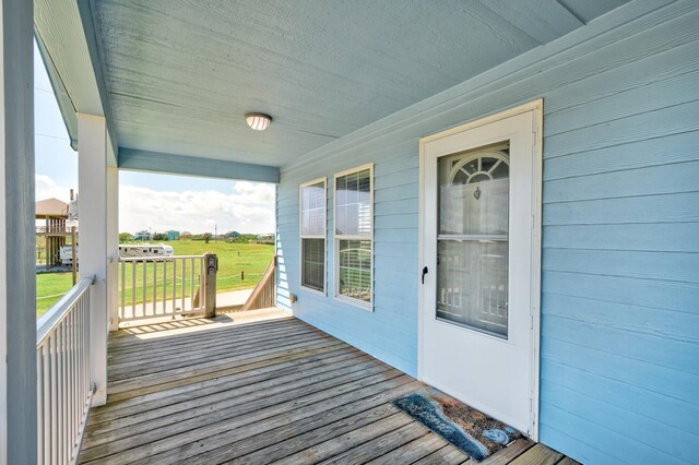 deck with covered porch