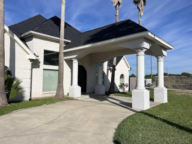 exterior space with covered porch