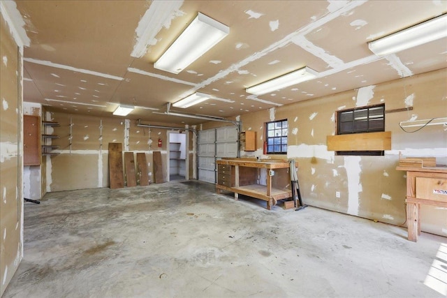 interior space with a workshop area