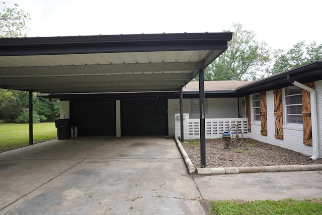 view of car parking featuring an attached carport