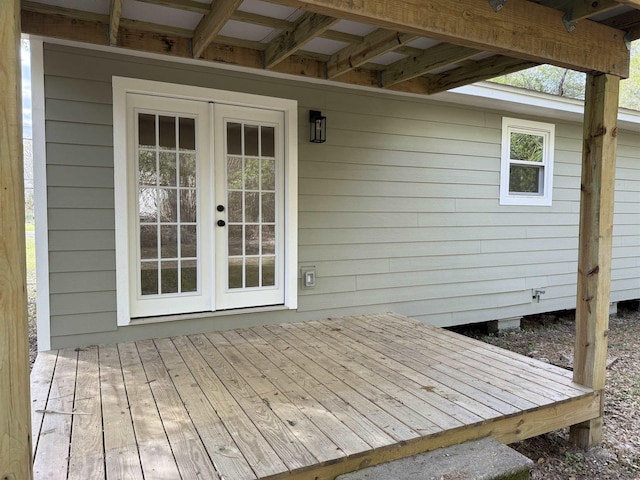 390 W Park St, Vidor, TX 77662 - wooden terrace featuring french doors