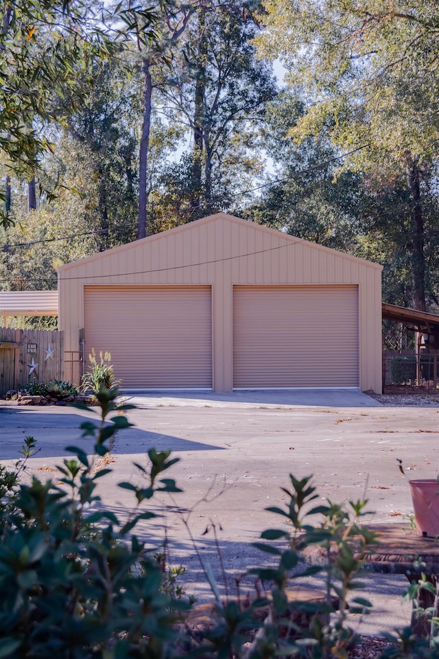 view of garage