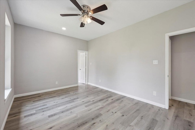 2033 Broadway St, Beaumont, TX 77702 - unfurnished room featuring wood finished floors, ceiling fan, baseboards, and recessed lighting