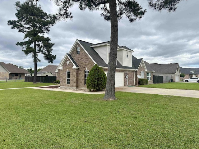 305 Tyler Dr, Bridge City, TX 77630 - view of front of house with brick siding, concrete driveway, an attached garage, and a shingled roof