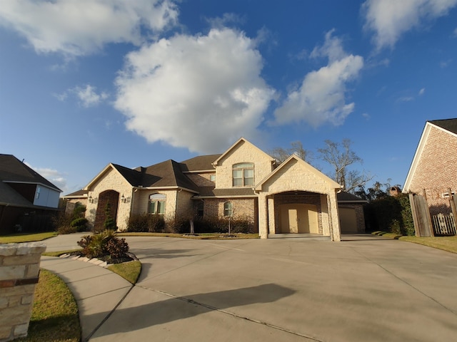 view of front of property featuring a garage