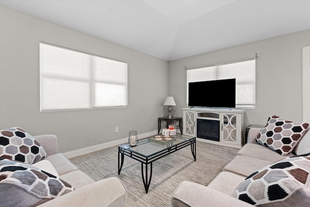 13370 Capital Dr, Bevil Oaks, TX 77713 - living room with wood finished floors, vaulted ceiling, and baseboards