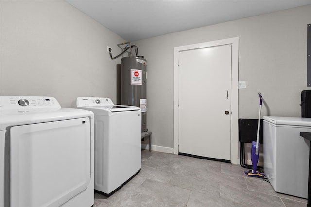 13370 Capital Dr, Bevil Oaks, TX 77713 - clothes washing area featuring electric water heater and separate washer and dryer