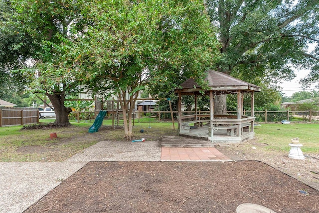 view of yard with a gazebo