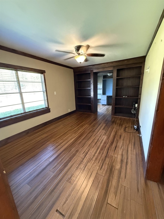 unfurnished bedroom featuring hardwood / wood-style floors and ornamental molding