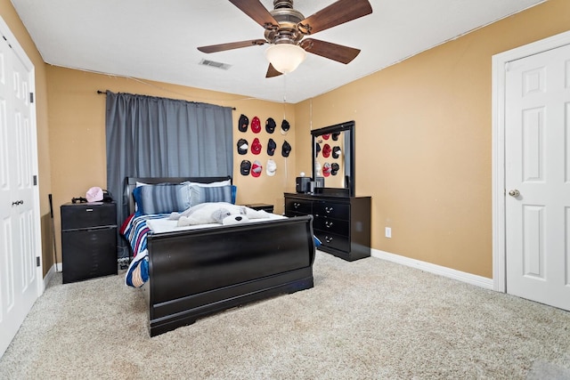 5320 Manion Way, Lumberton, TX 77657 - carpeted bedroom with baseboards and a ceiling fan