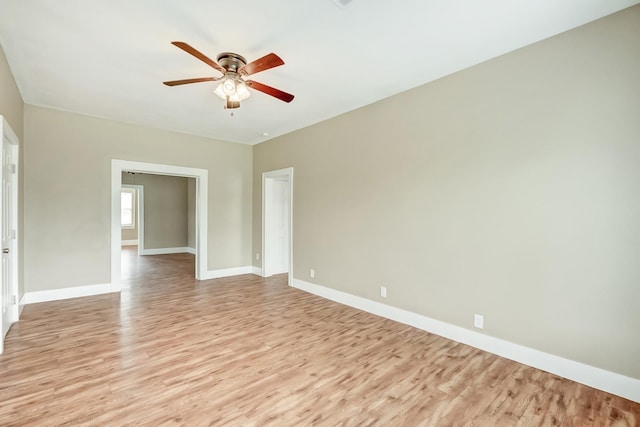 3500 32nd St, Port Arthur, TX 77642 - spare room with light wood-style flooring and a ceiling fan