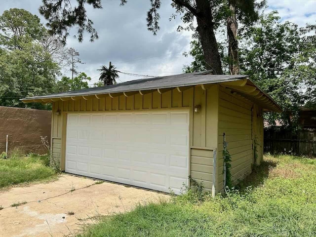 view of garage