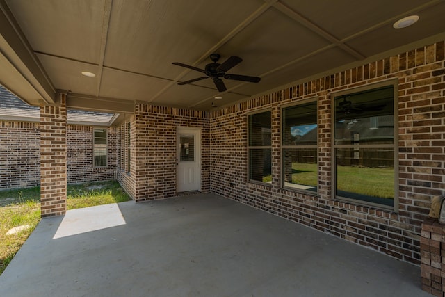 view of patio / terrace with ceiling fan