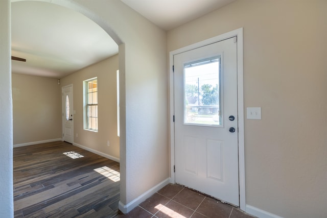 view of tiled entrance foyer