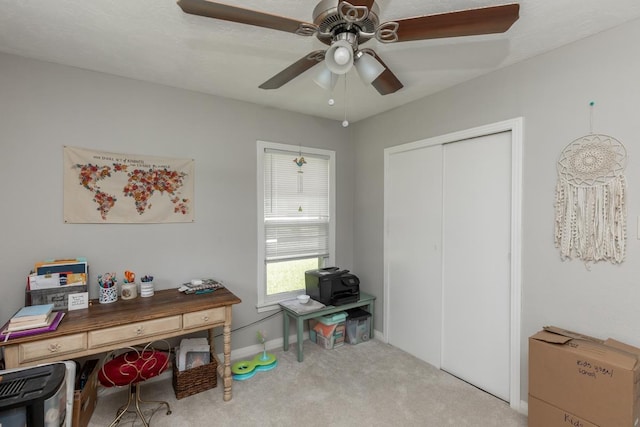 3750 Empire Row, Beaumont, TX 77706 - office with carpet flooring and ceiling fan