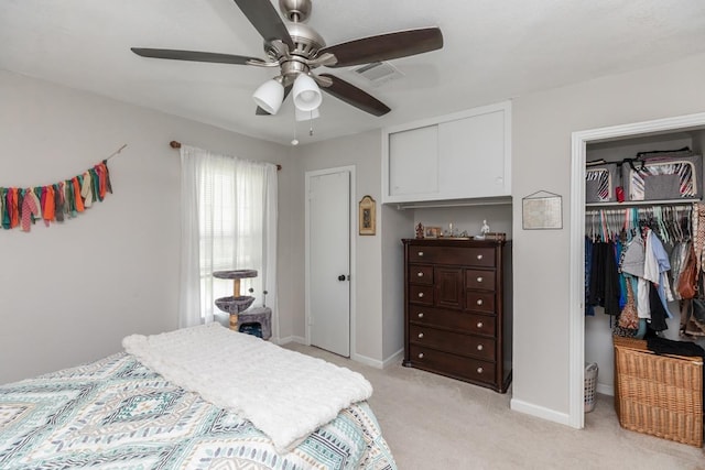 3750 Empire Row, Beaumont, TX 77706 - bedroom with a closet, a spacious closet, light colored carpet, and ceiling fan
