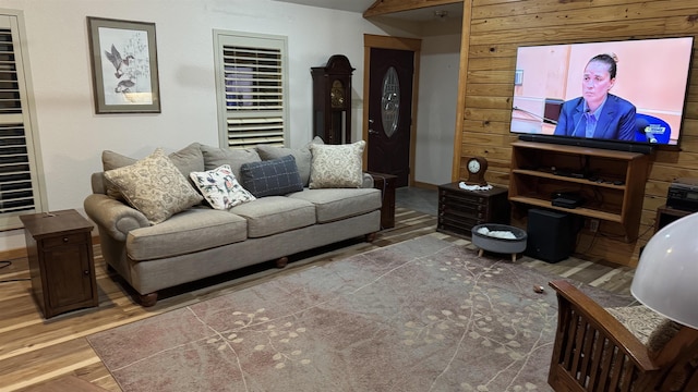 living room featuring wood-type flooring