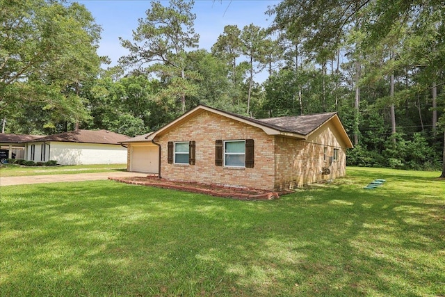 1663 Bluebonnet St, Vidor, TX 77662 - single story home featuring driveway, a front yard, brick siding, and an attached garage