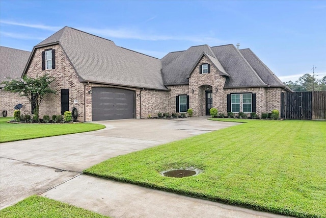 1390 Kalas Cir, Lumberton, TX 77657 - french country home with brick siding, a shingled roof, driveway, and a garage