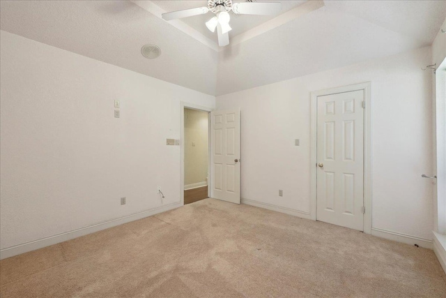 4711 Burns Cir, Orange, TX 77630 - unfurnished bedroom featuring light colored carpet, a ceiling fan, and baseboards