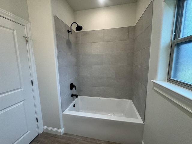 14865 Norma Jane Ln, Beaumont, TX 77713 - bathroom featuring wood finished floors and  shower combination