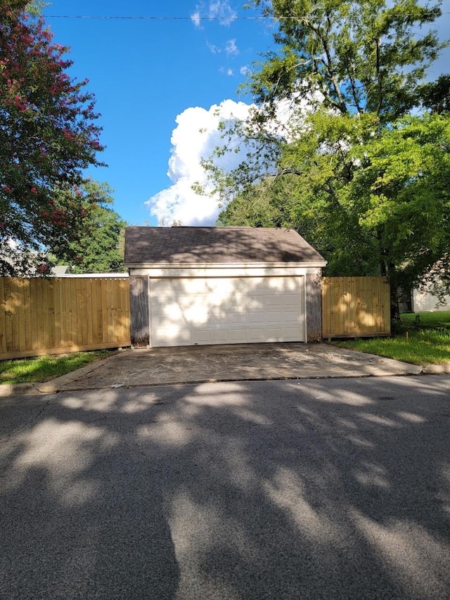 view of garage