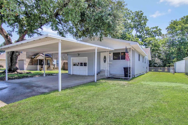 1105 W Dr, Port Neches, TX 77651 - view of front of home with asphalt driveway, an attached carport, and entry steps
