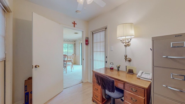 6225 Pansy Dr, Beaumont, TX 77706 - office space with a ceiling fan and light wood-style floors