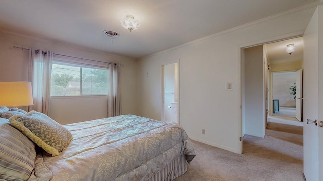 6225 Pansy Dr, Beaumont, TX 77706 - bedroom featuring light carpet and crown molding