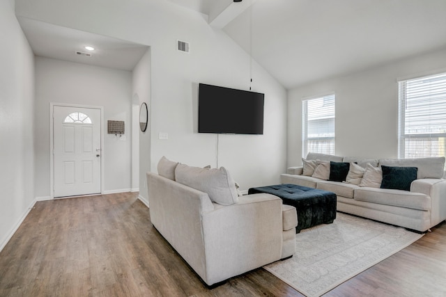 1560 Alice Dr, Beaumont, TX 77705 - living area featuring wood finished floors and baseboards
