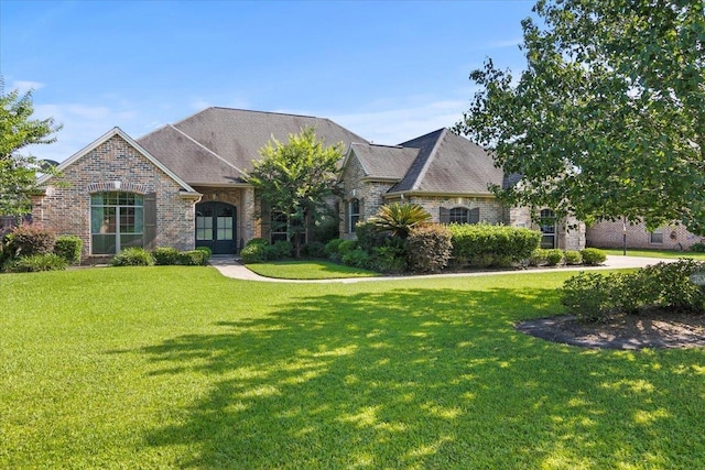 view of front of property with a front lawn