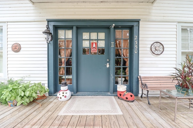 view of doorway to property