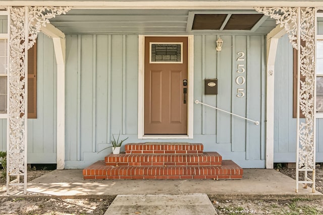 view of exterior entry