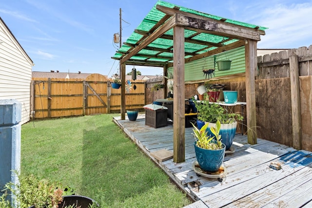 9055 Glen Mdw, Beaumont, TX 77706 - wooden terrace featuring a fenced backyard and a gate