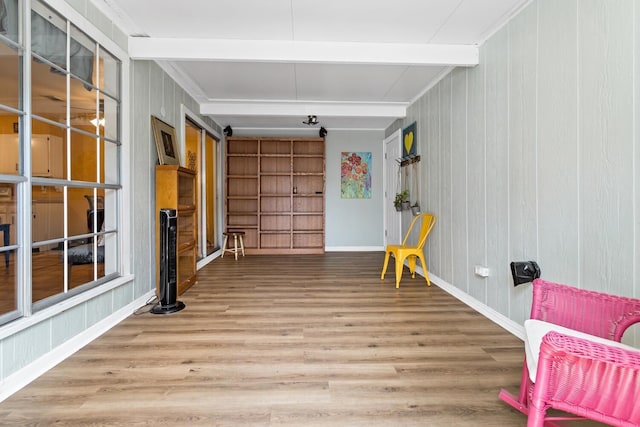 9055 Glen Mdw, Beaumont, TX 77706 - unfurnished sunroom featuring beam ceiling