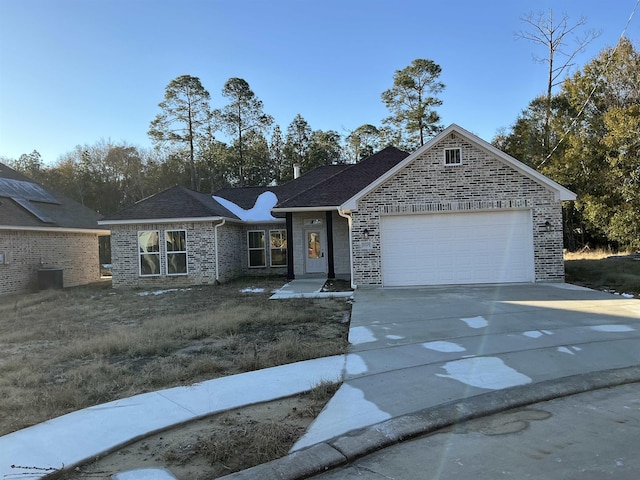 view of front facade with a garage