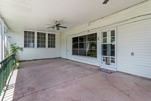 view of patio / terrace with ceiling fan