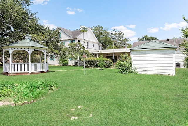 view of yard with a gazebo