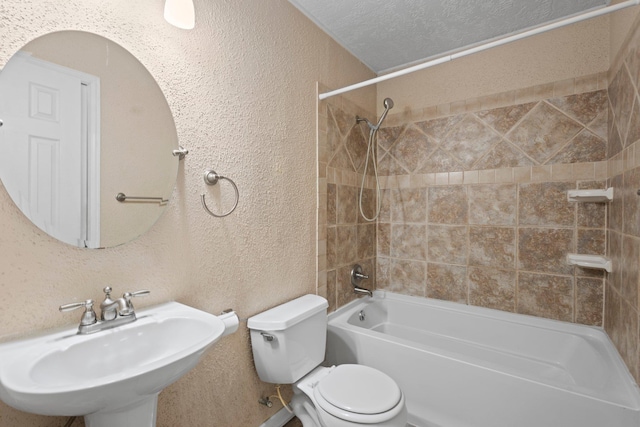 8598 Cornell Dr, Lumberton, TX 77657 - full bathroom with a textured wall and shower / bathtub combination