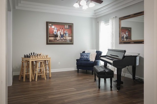 5200 N Fm 105, Vidor, TX 77662 - sitting room featuring baseboards, wood finished floors, and ceiling fan