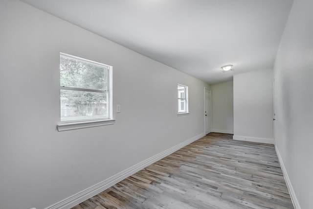 empty room with light wood-type flooring