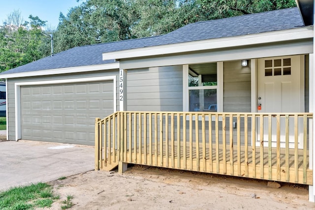 view of garage