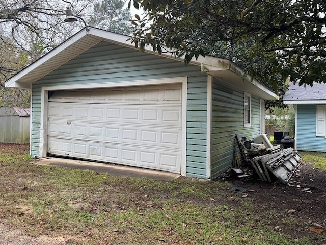 view of garage